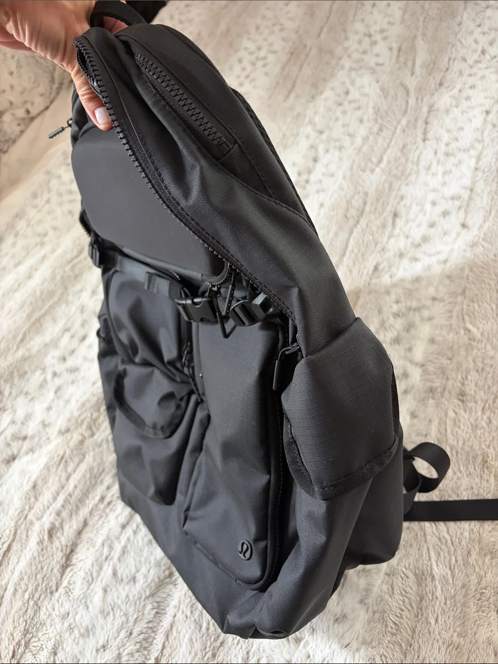 lululemon athletica Men's Black Utility Backpack - Multiple Pockets